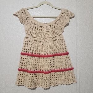 Free People Cream Crochet Top..size:XS